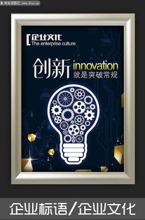 企業文化標語展板 企業創新掛圖